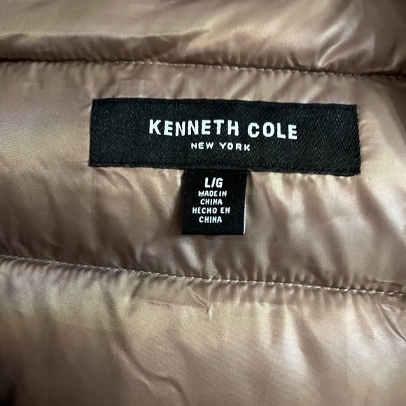 KENNETH COLE BROWN WOMENS HOODED QUILTED LINED  PUFFER JACKET SIZE LARGE *NWT* - Picture 6 of 14